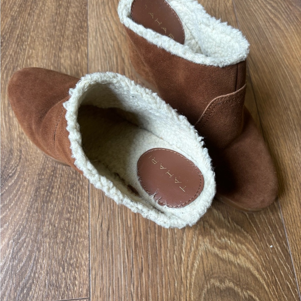 Tahari Tan Suede and Sherling Boot 6.5 - Picture 2 of 5
